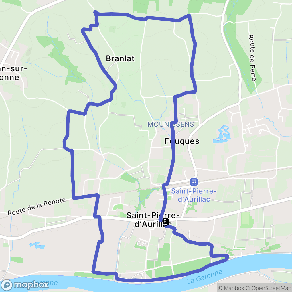 Saint-Pierre-d'Aurillac : carte du parcours de randonnée - France