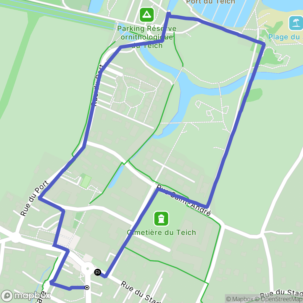 Le Teich : carte du parcours de randonnée - France