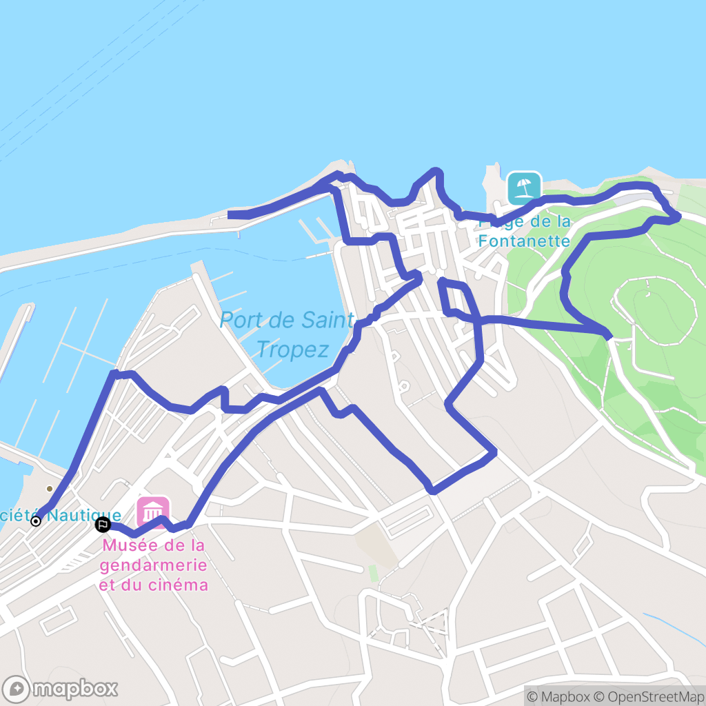 Saint-Tropez : carte du parcours de randonnée - France