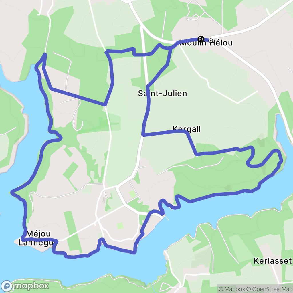 Riec-sur-Bélon : carte du parcours de randonnée - France