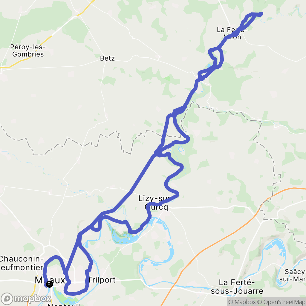 Meaux : carte du parcours de randonnée - France