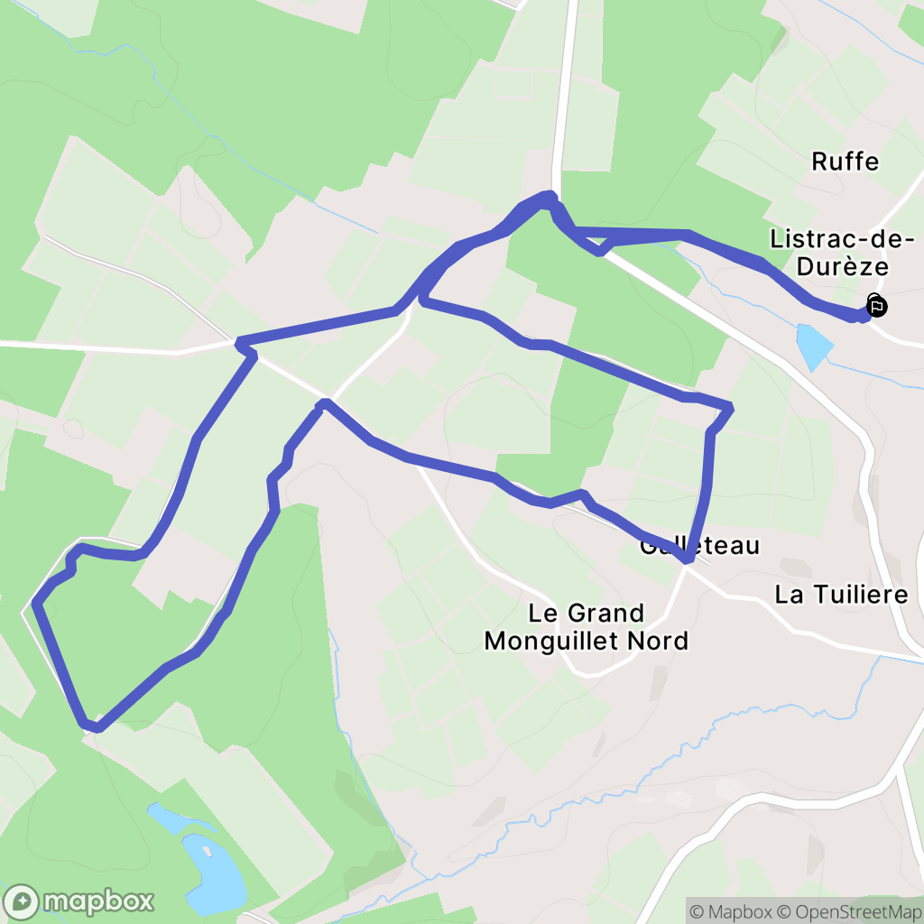 Listrac-de-Durèze : carte du parcours de randonnée - France