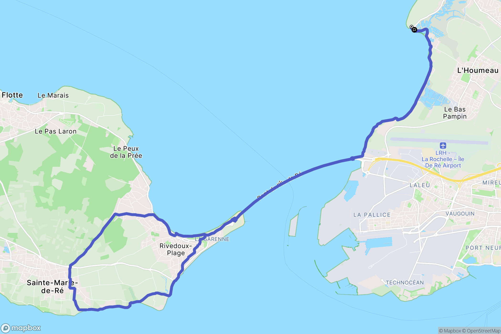 Nieul-sur-Mer : carte du parcours de randonnée - France