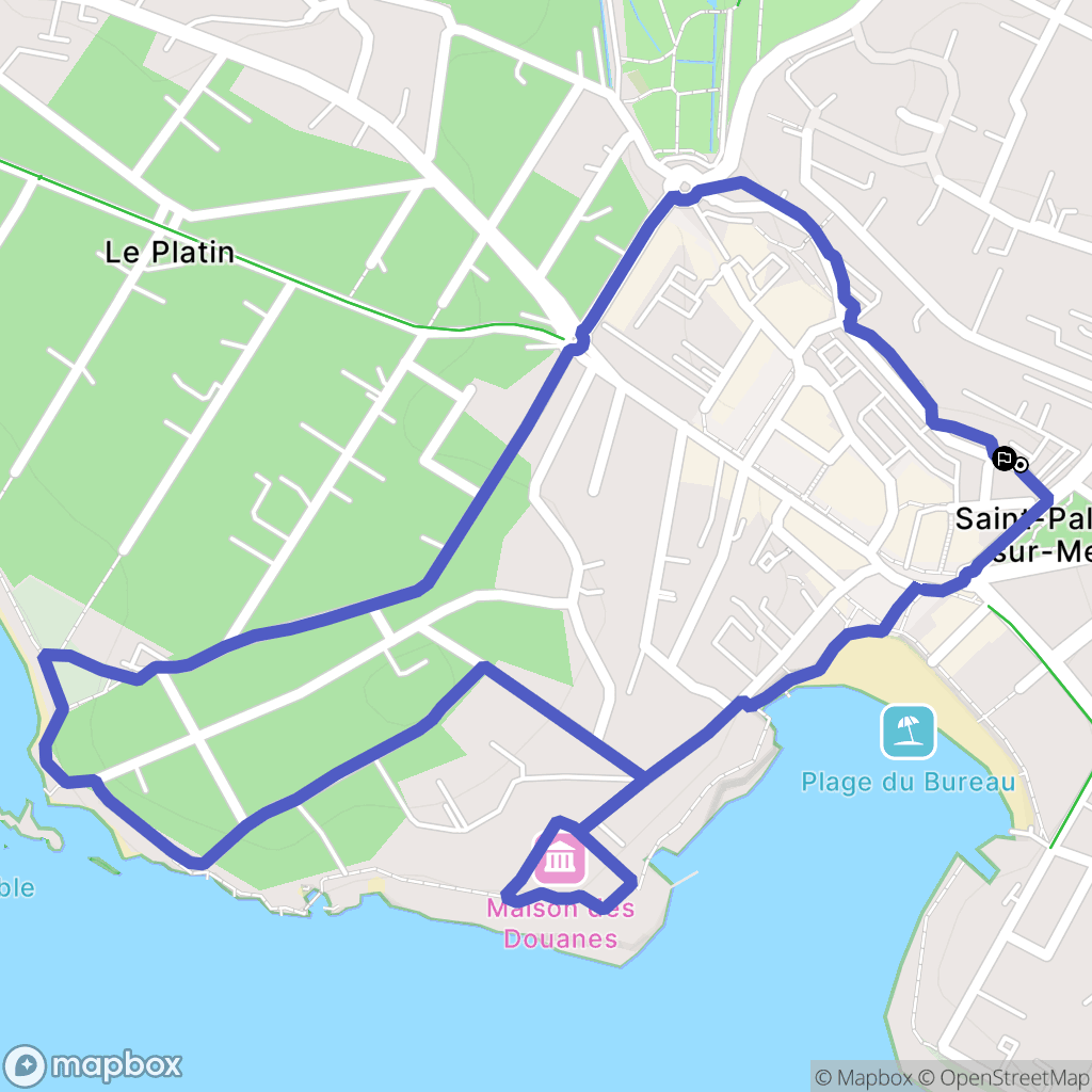 Saint-Palais : carte du parcours de randonnée - France