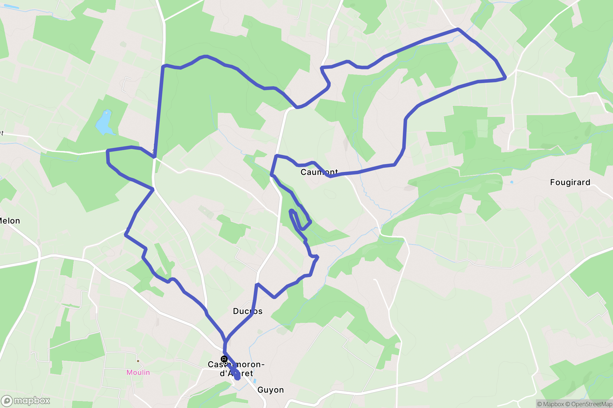 Castelmoron d’Albret : carte du parcours de randonnée - France