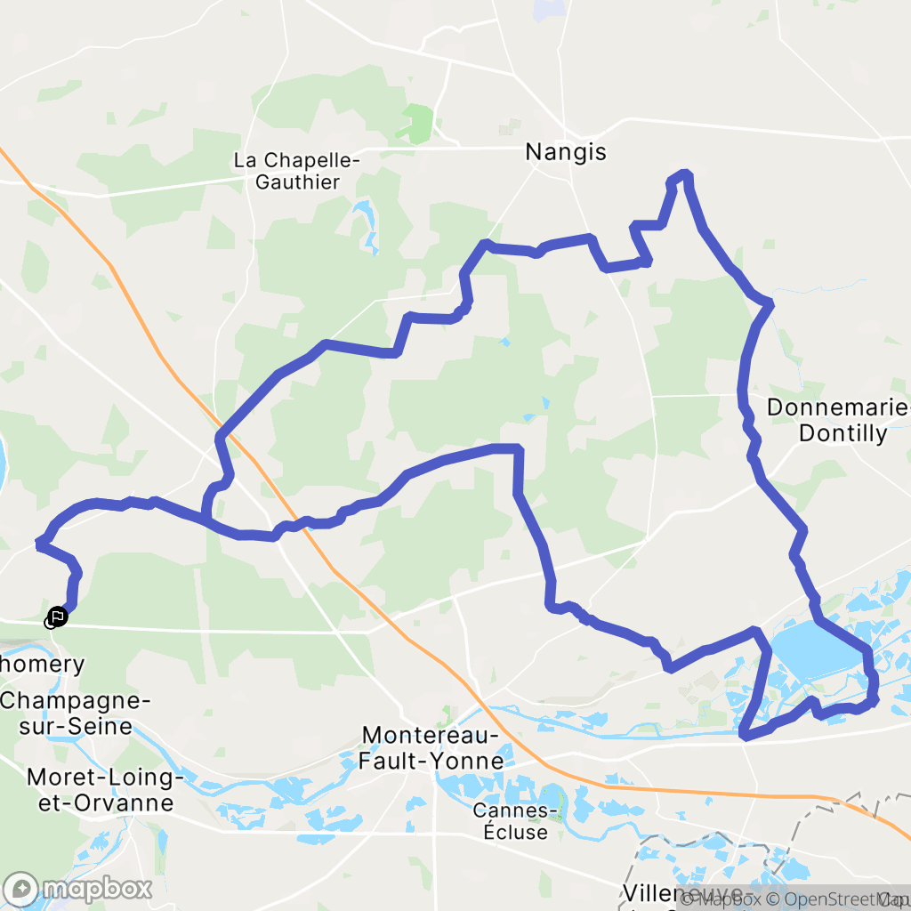 Samoreau : carte du parcours de randonnée - France