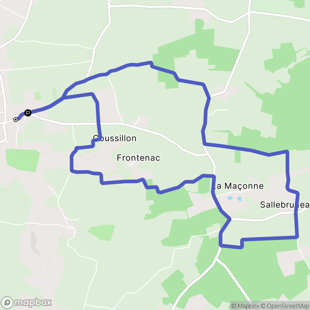 Frontenac : carte du parcours de randonnée - France