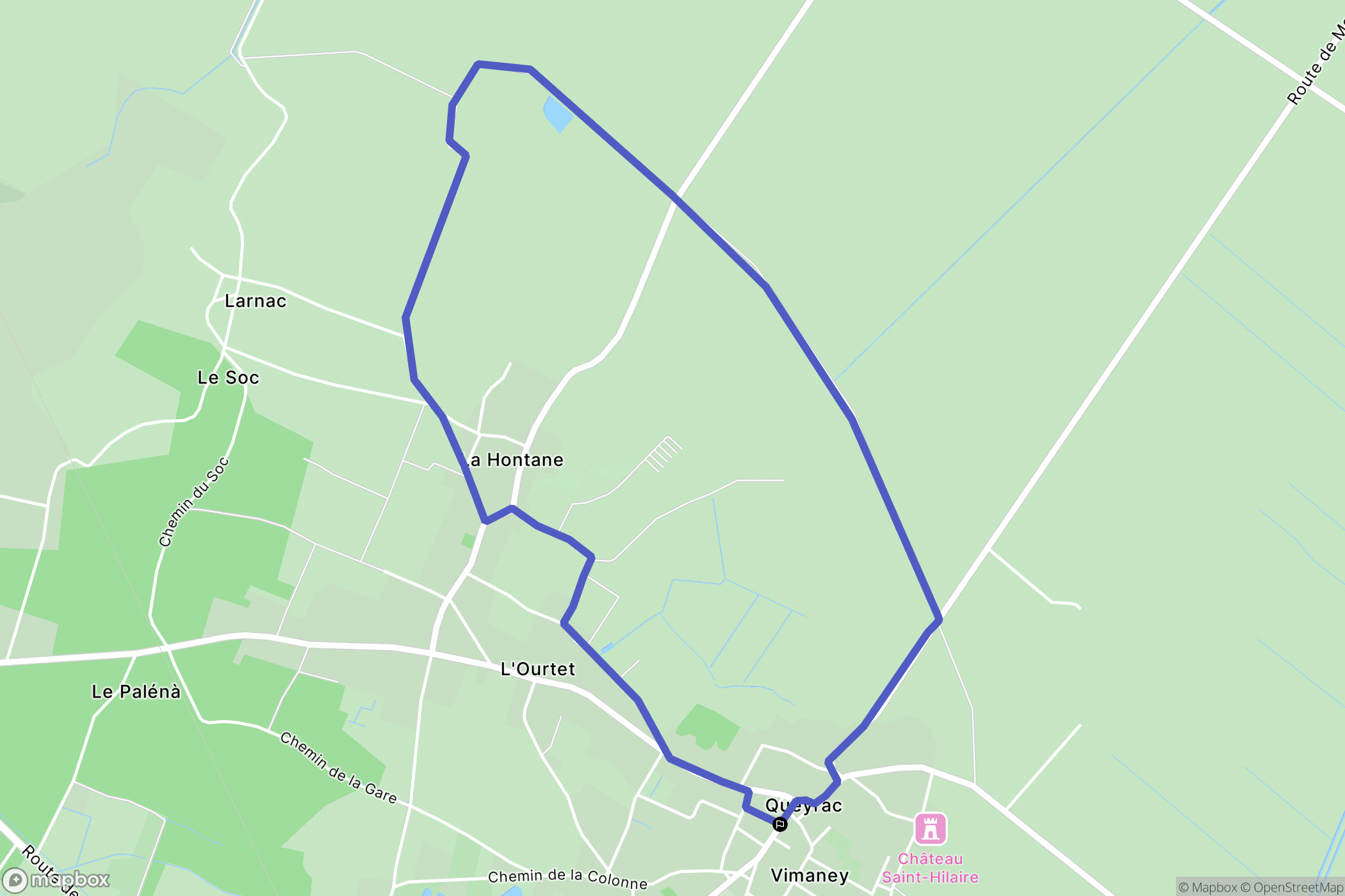 Queyrac : carte du parcours de randonnée - France