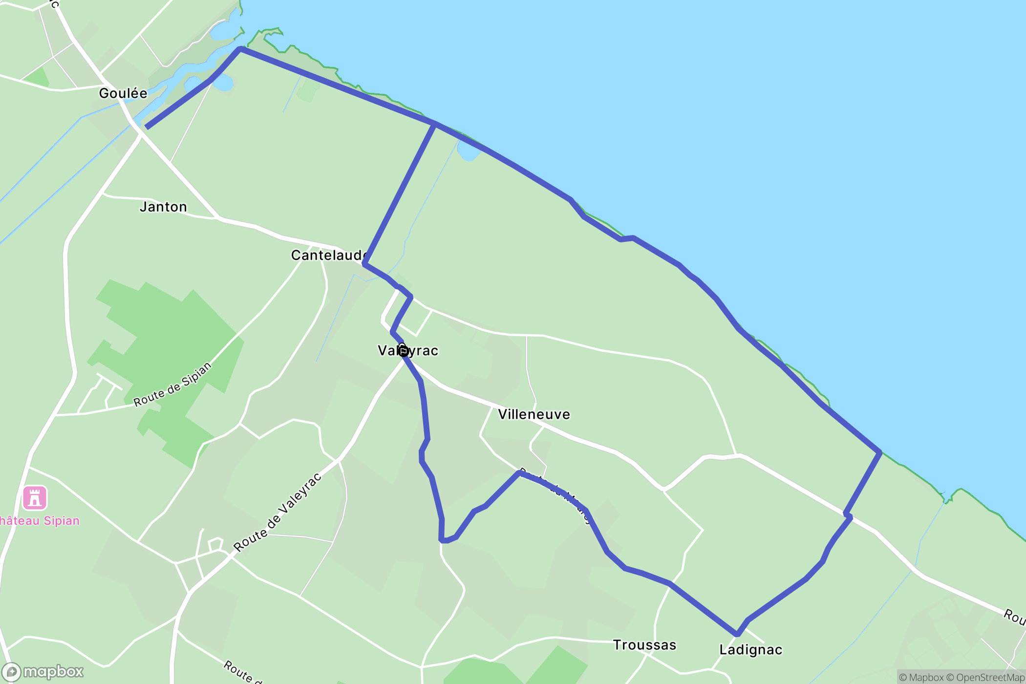 Valeyrac : carte du parcours de randonnée - France