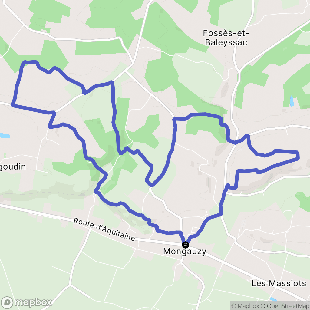 Mongauzy : carte du parcours de randonnée - France