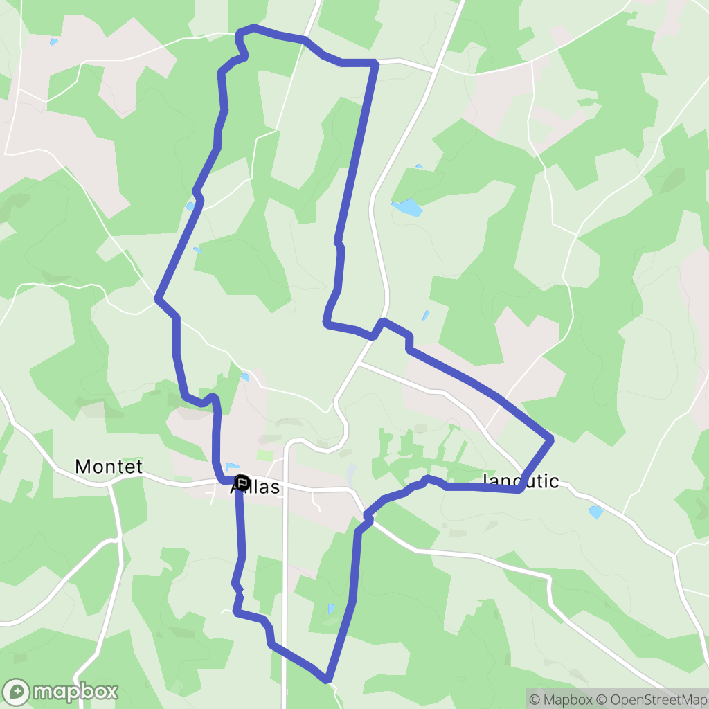 Aillas : carte du parcours de randonnée - France