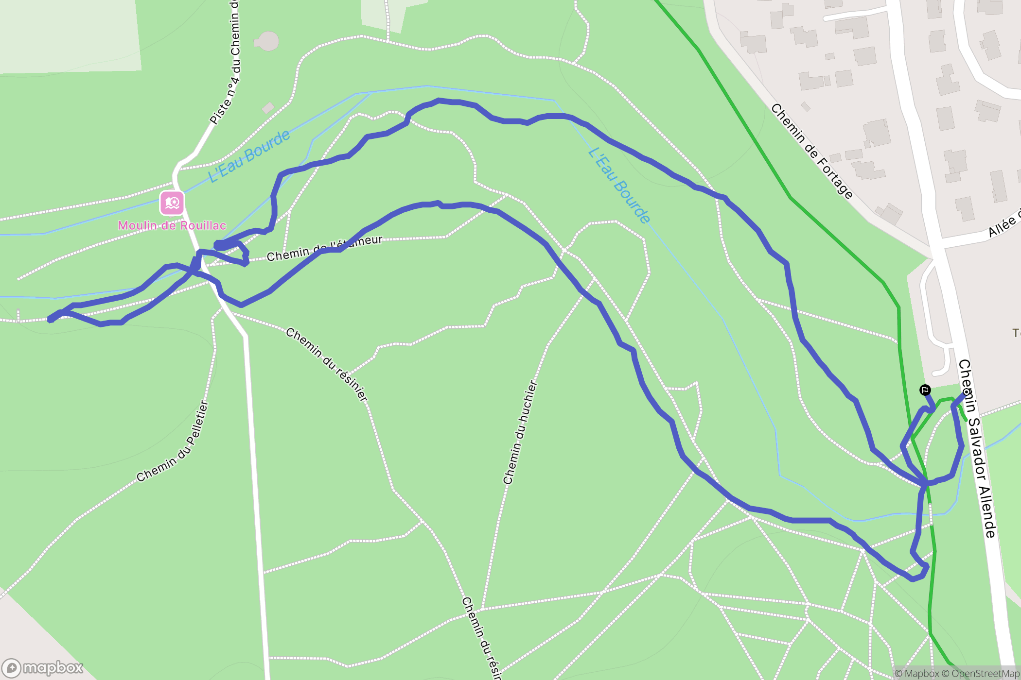 CANEJAN : carte du parcours de randonnée - France
