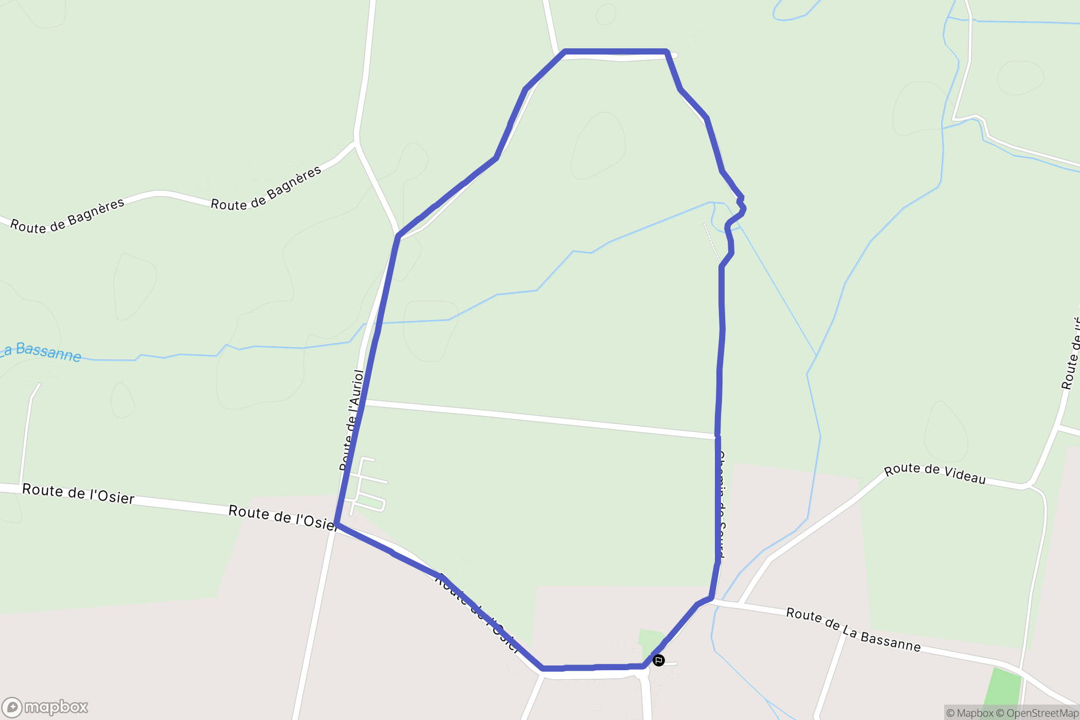 Bassanne : carte du parcours de randonnée - France