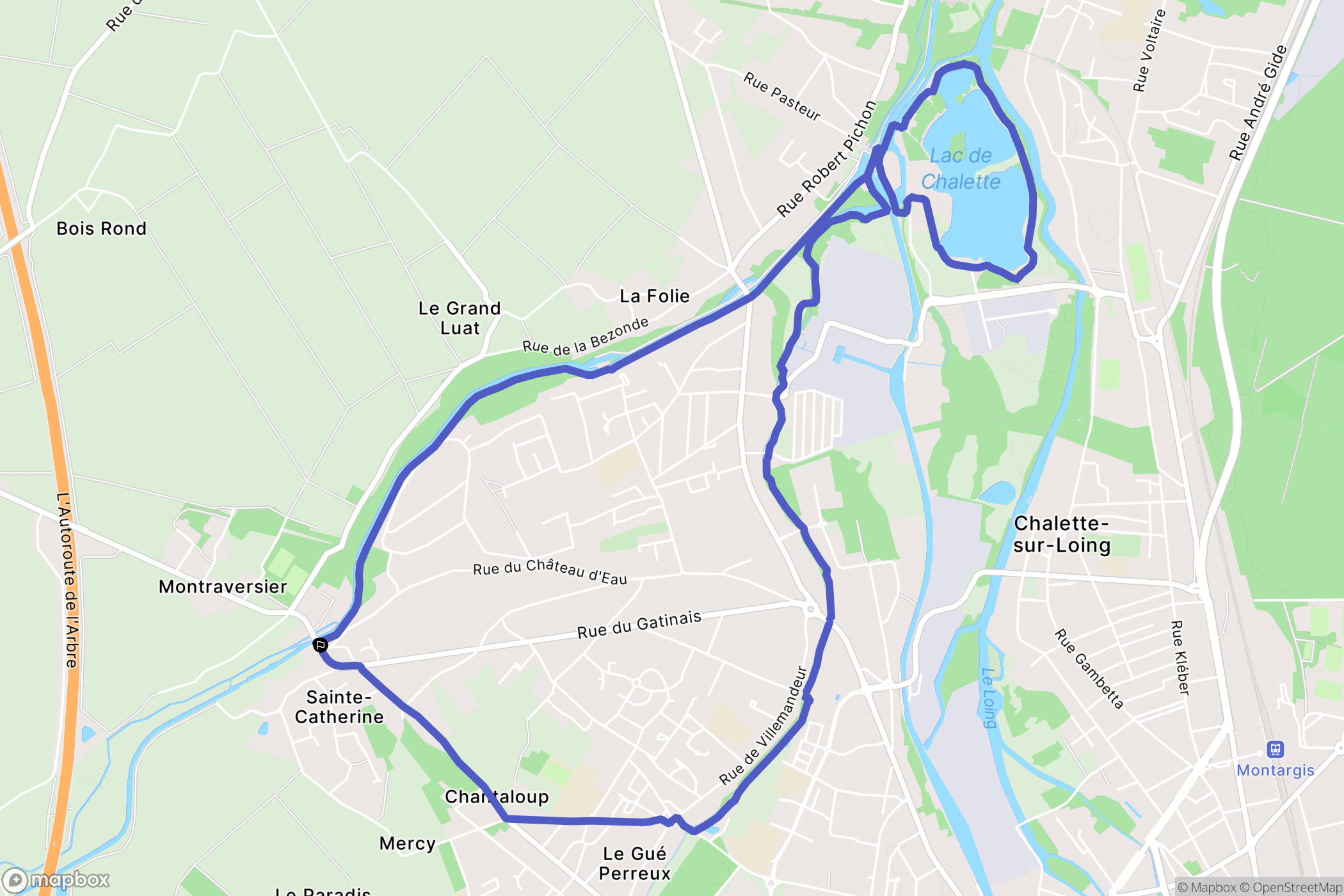 Châlette-sur-Loing : carte du parcours de randonnée - France