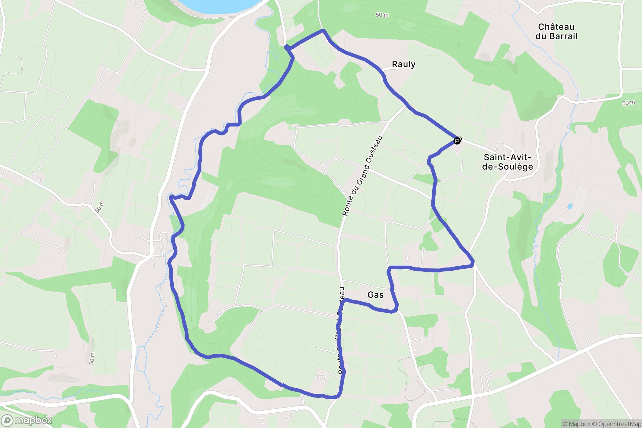 Saint-Avit-de-Soulège : carte du parcours de randonnée - France