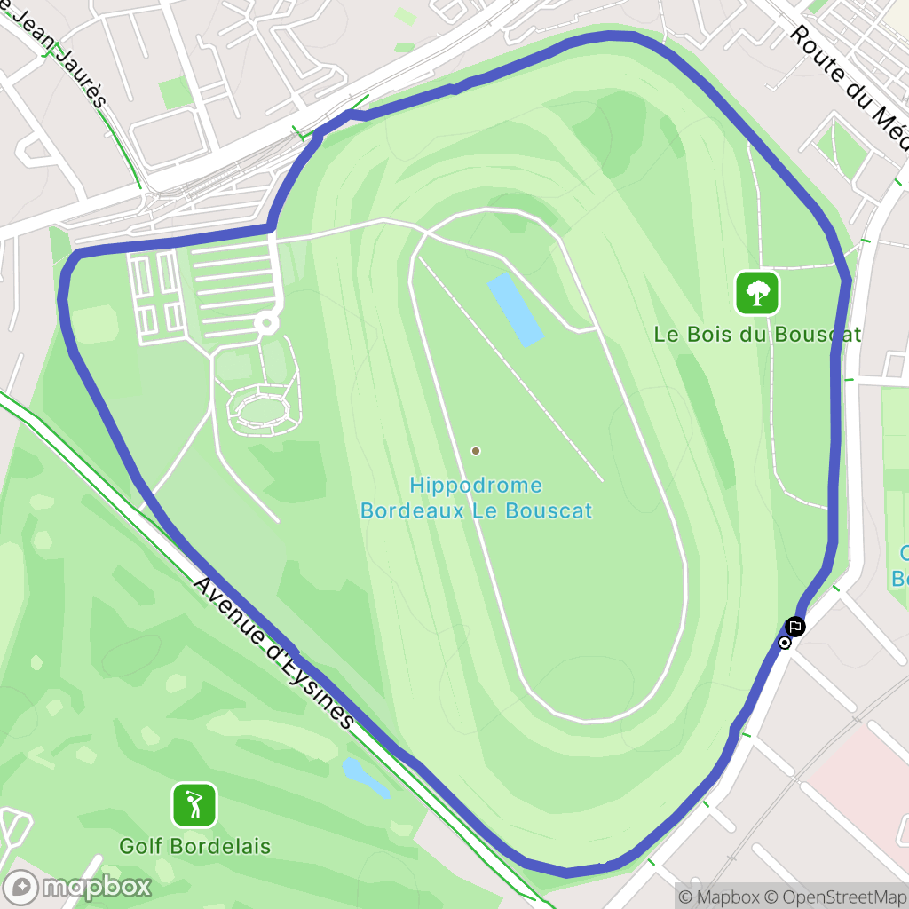 Le Bouscat : carte du parcours de randonnée - France