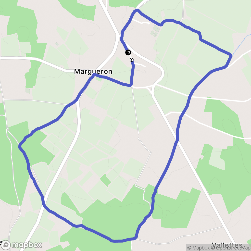 Margueron : carte du parcours de randonnée - France