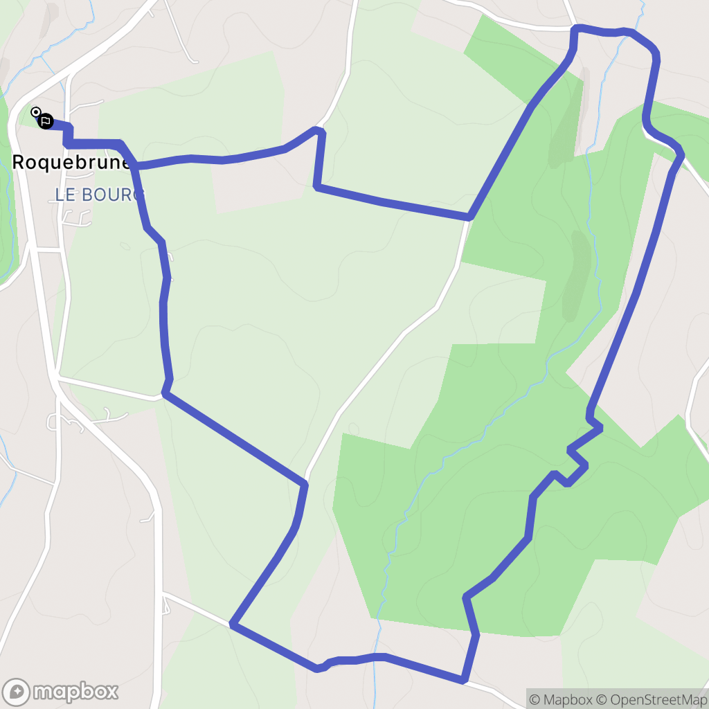 Roquebrune : carte du parcours de randonnée - France