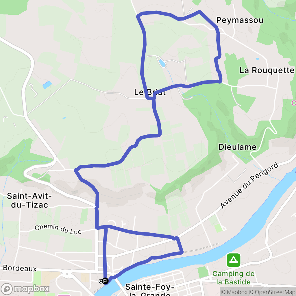 Port-Sainte-Foy-et-Ponchapt : carte du parcours de randonnée - France
