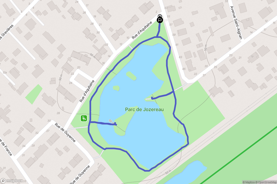 Pessac : carte du parcours de randonnée - France