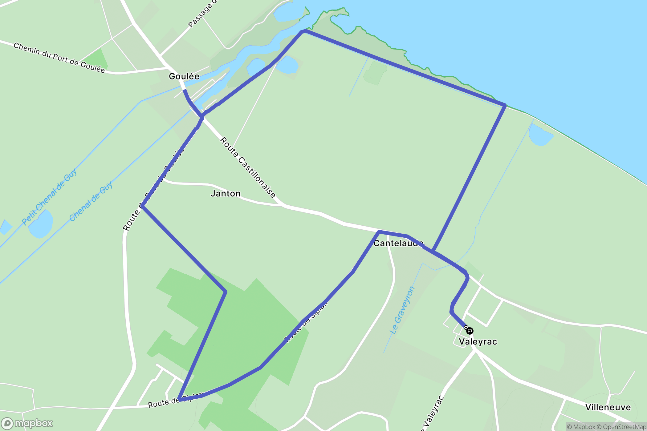 Valeyrac : carte du parcours de randonnée - France