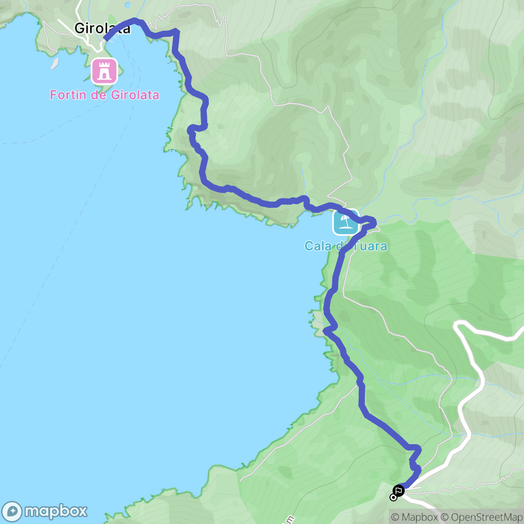 Osani : carte du parcours de randonnée - France