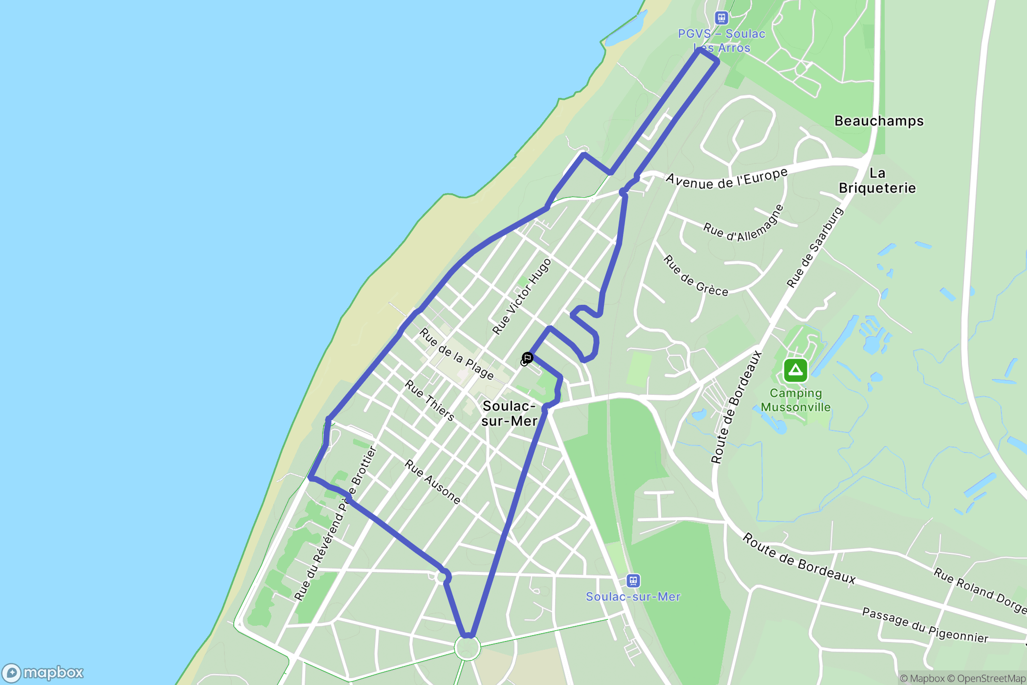 Soulac-sur-Mer : carte du parcours de randonnée - France