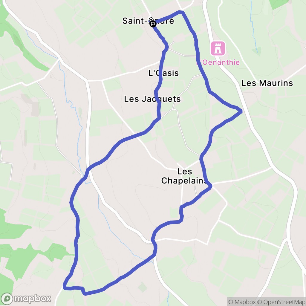 Saint-André-et-Appelles : carte du parcours de randonnée - France