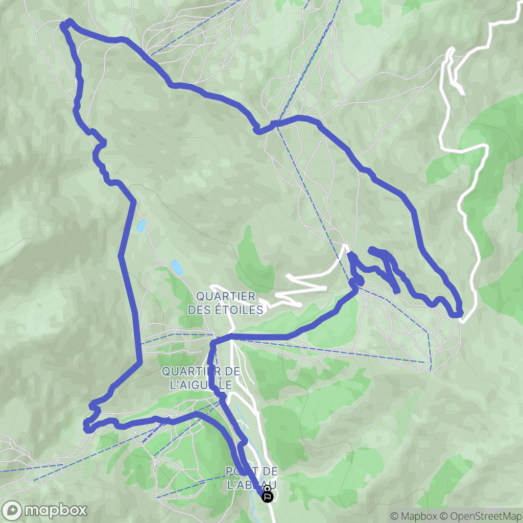 La Foux d'Allos : carte du parcours de randonnée - France