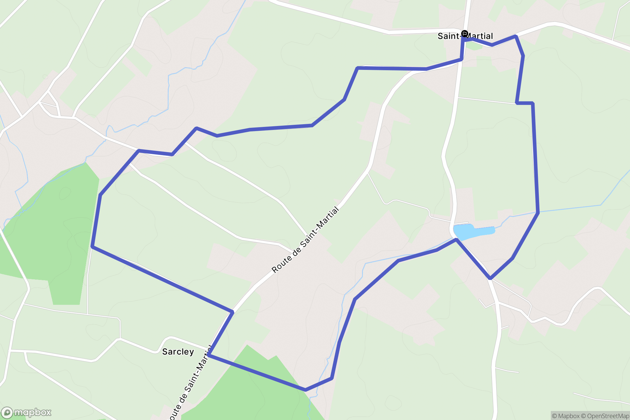 Saint-Martial : carte du parcours de randonnée - France