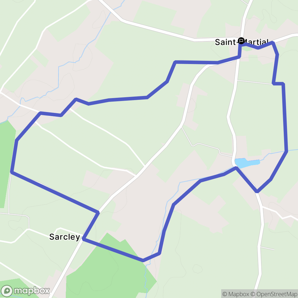 Saint-Martial : carte du parcours de randonnée - France