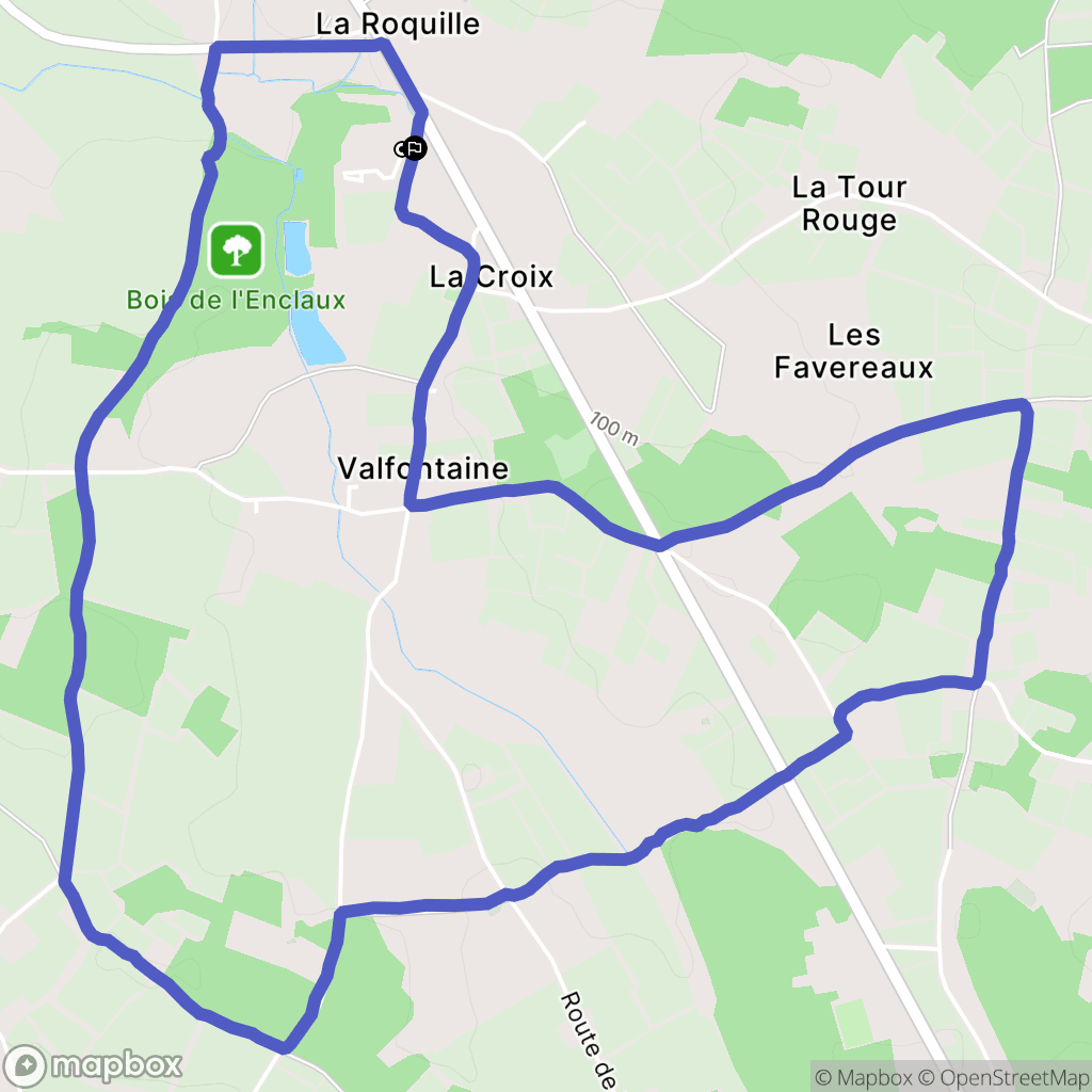La Roquille : carte du parcours de randonnée - France