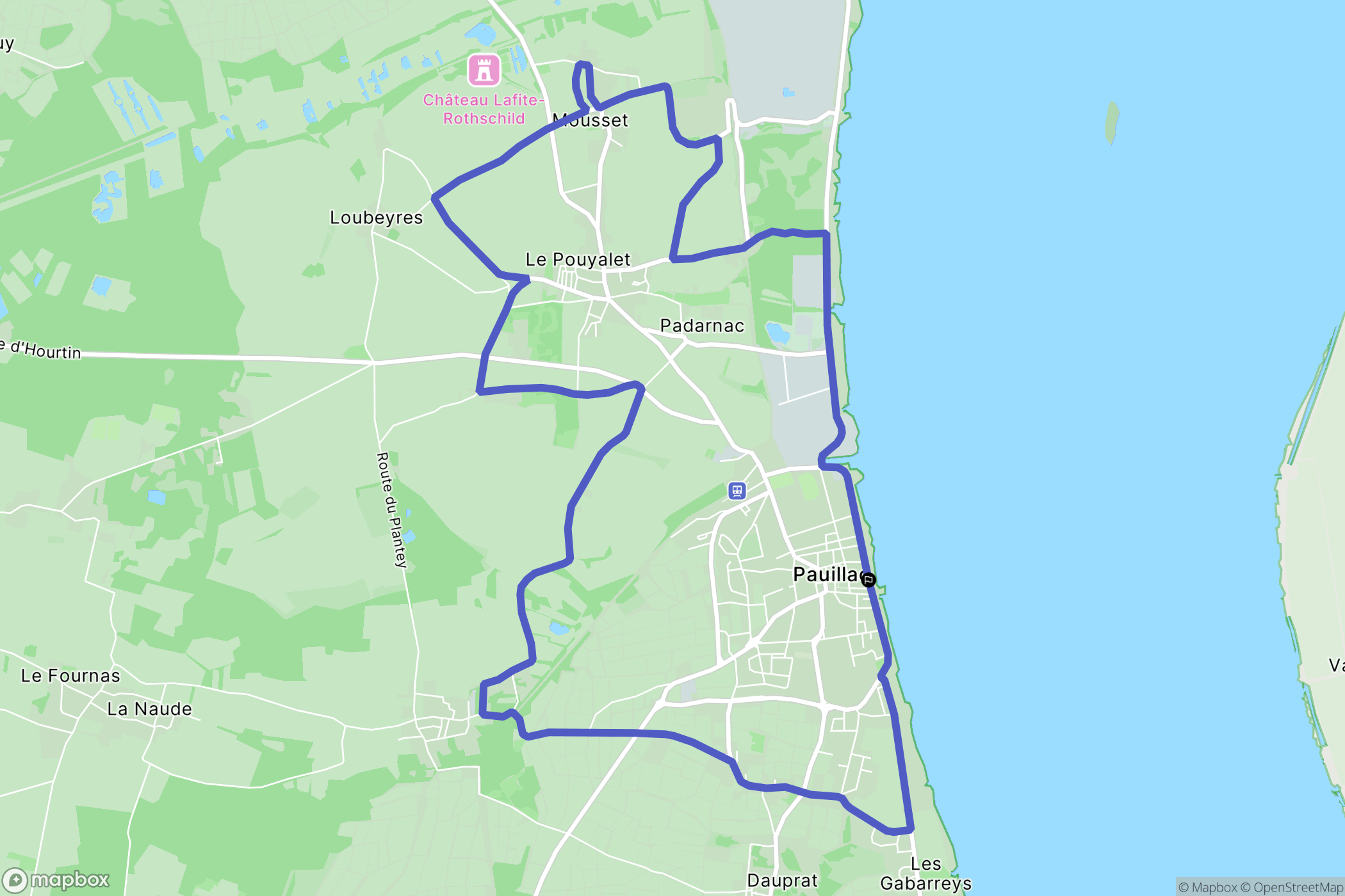 Pauillac : carte du parcours de randonnée - France