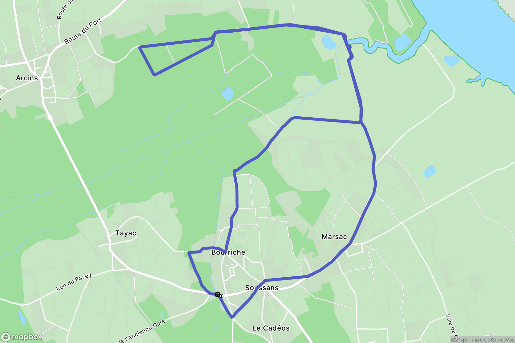 Soussans : carte du parcours de randonnée - France