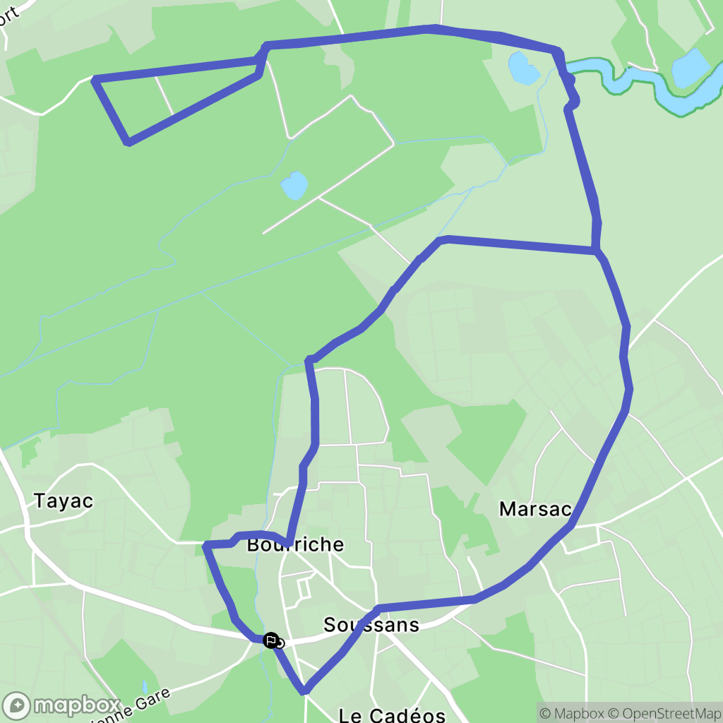 Soussans : carte du parcours de randonnée - France