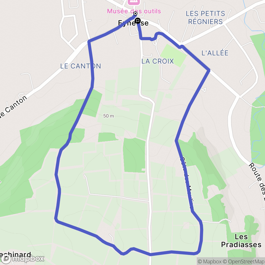 Eynesse : carte du parcours de randonnée - France