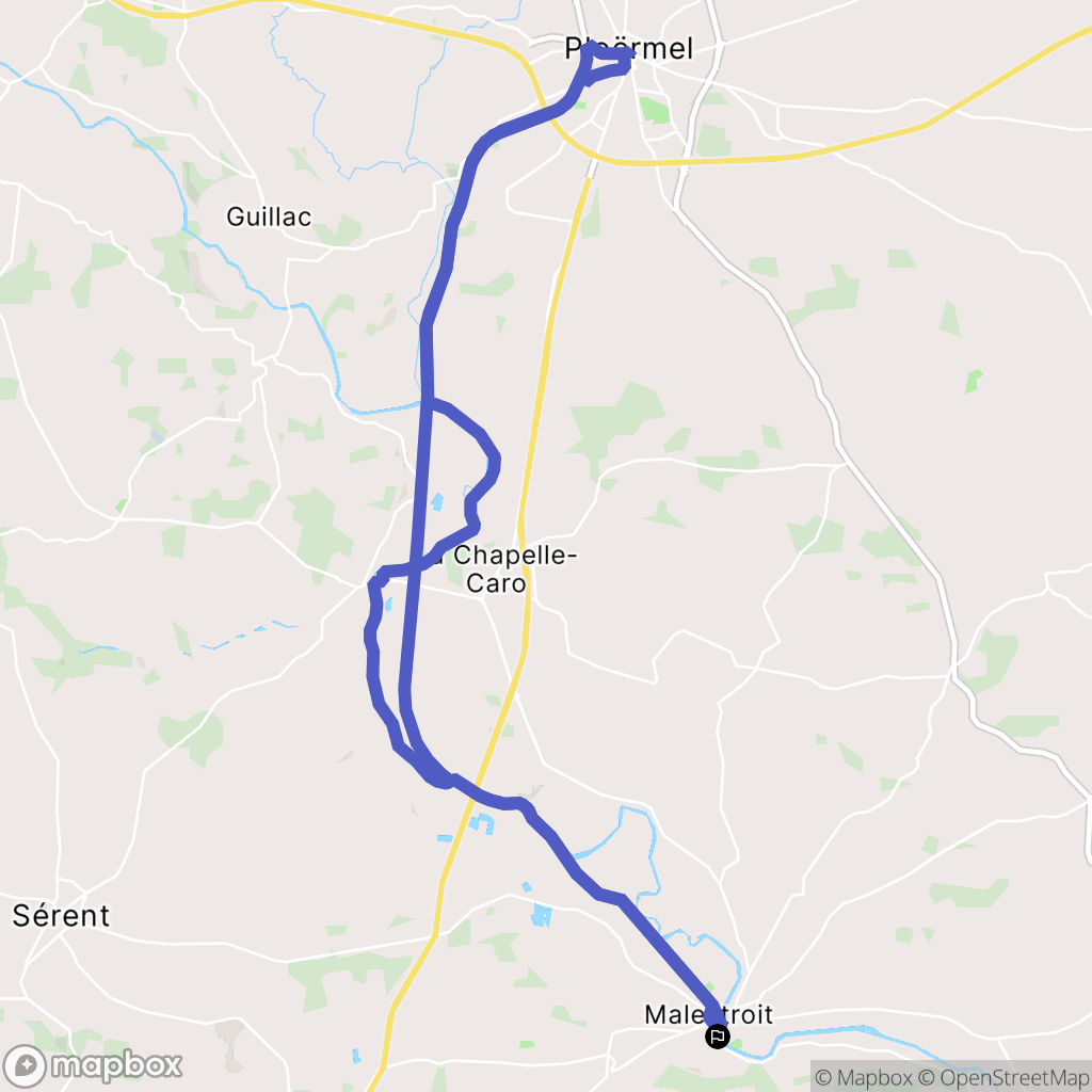 Malestroit : carte du parcours de randonnée - France
