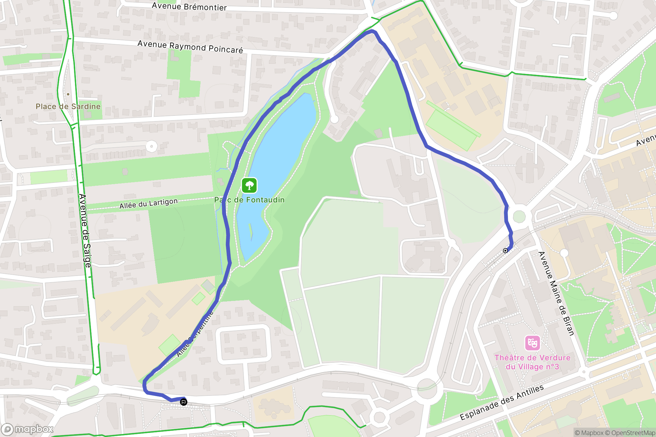 Pessac : carte du parcours de randonnée - France