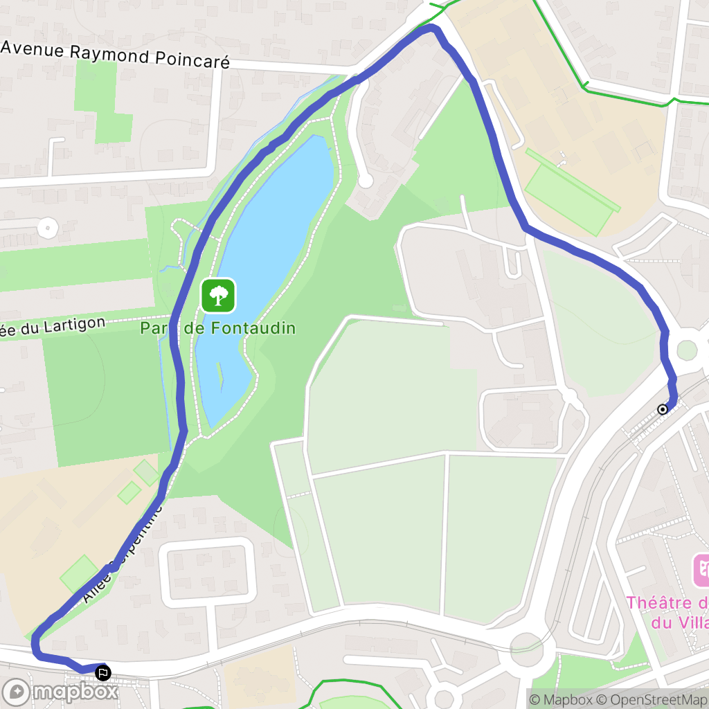 Pessac : carte du parcours de randonnée - France