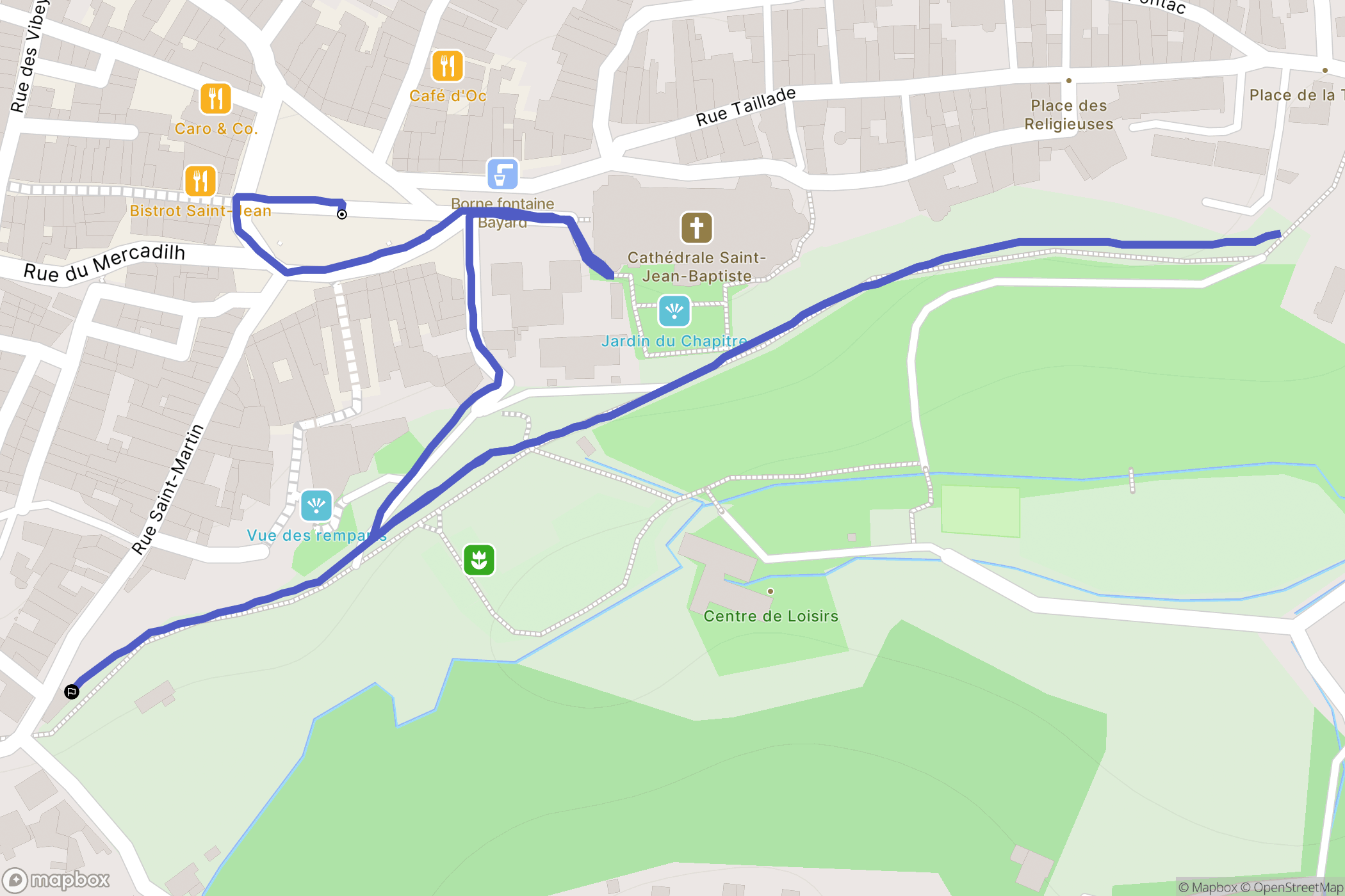 Bazas : carte du parcours de randonnée - France