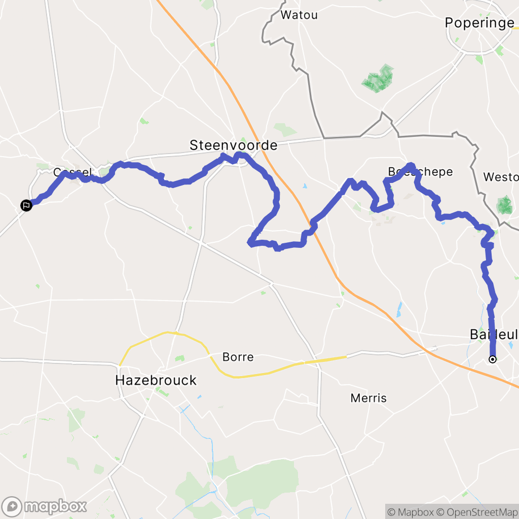 Bailleul : carte du parcours de randonnée - France