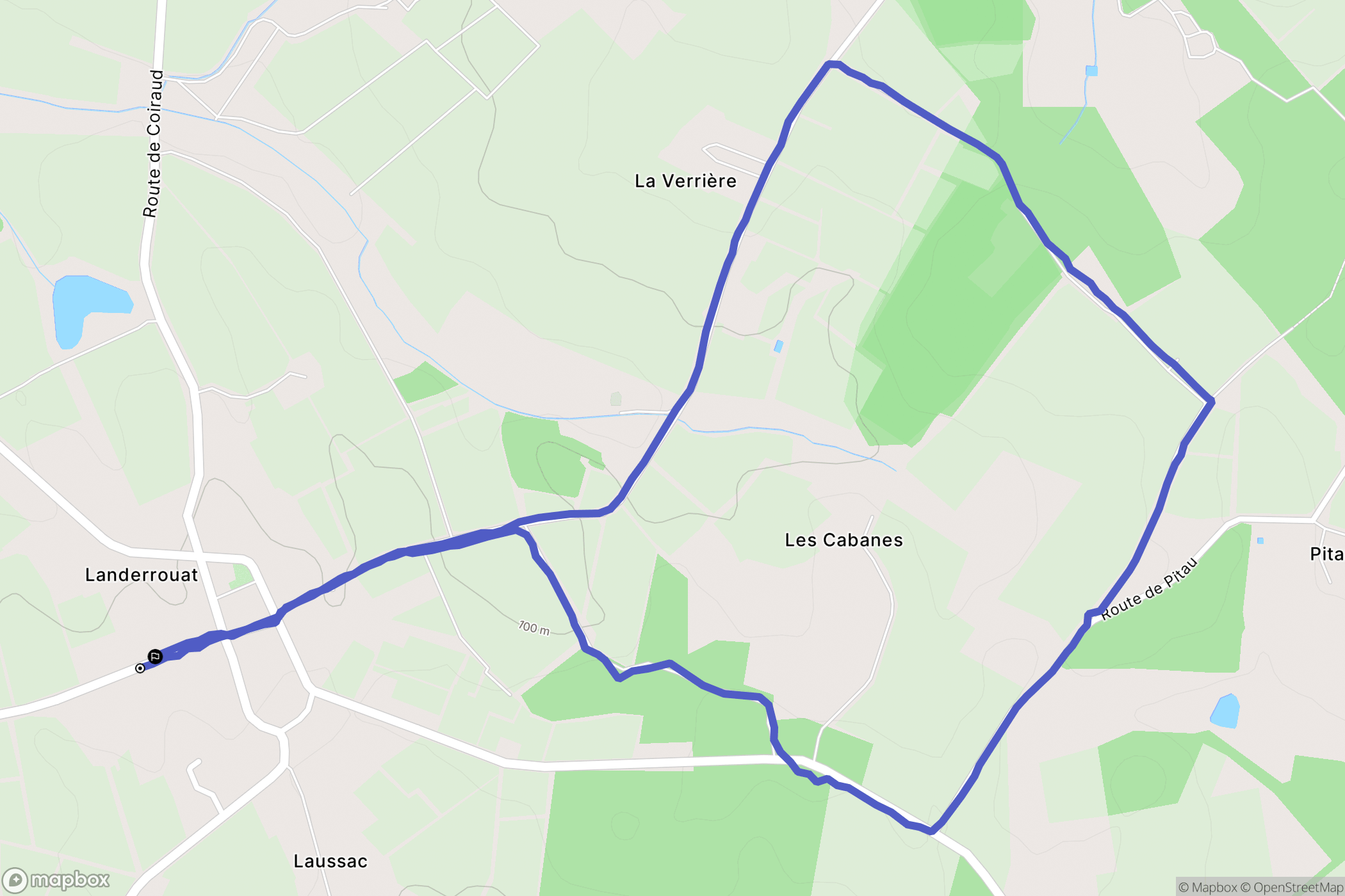 Landerrouat : carte du parcours de randonnée - France