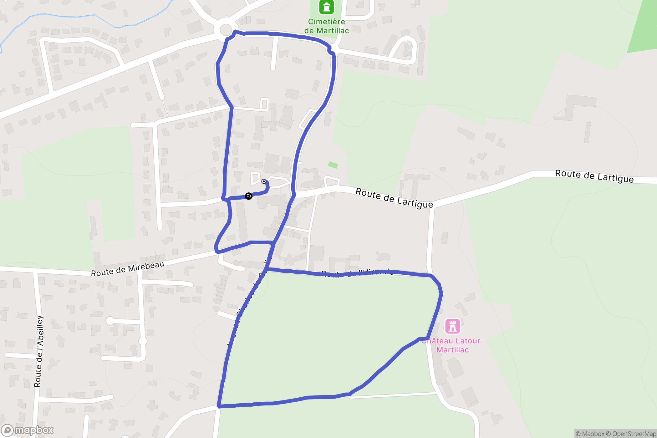 Martillac : carte du parcours de randonnée - France