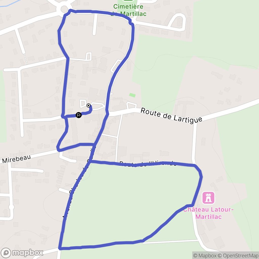 Martillac : carte du parcours de randonnée - France