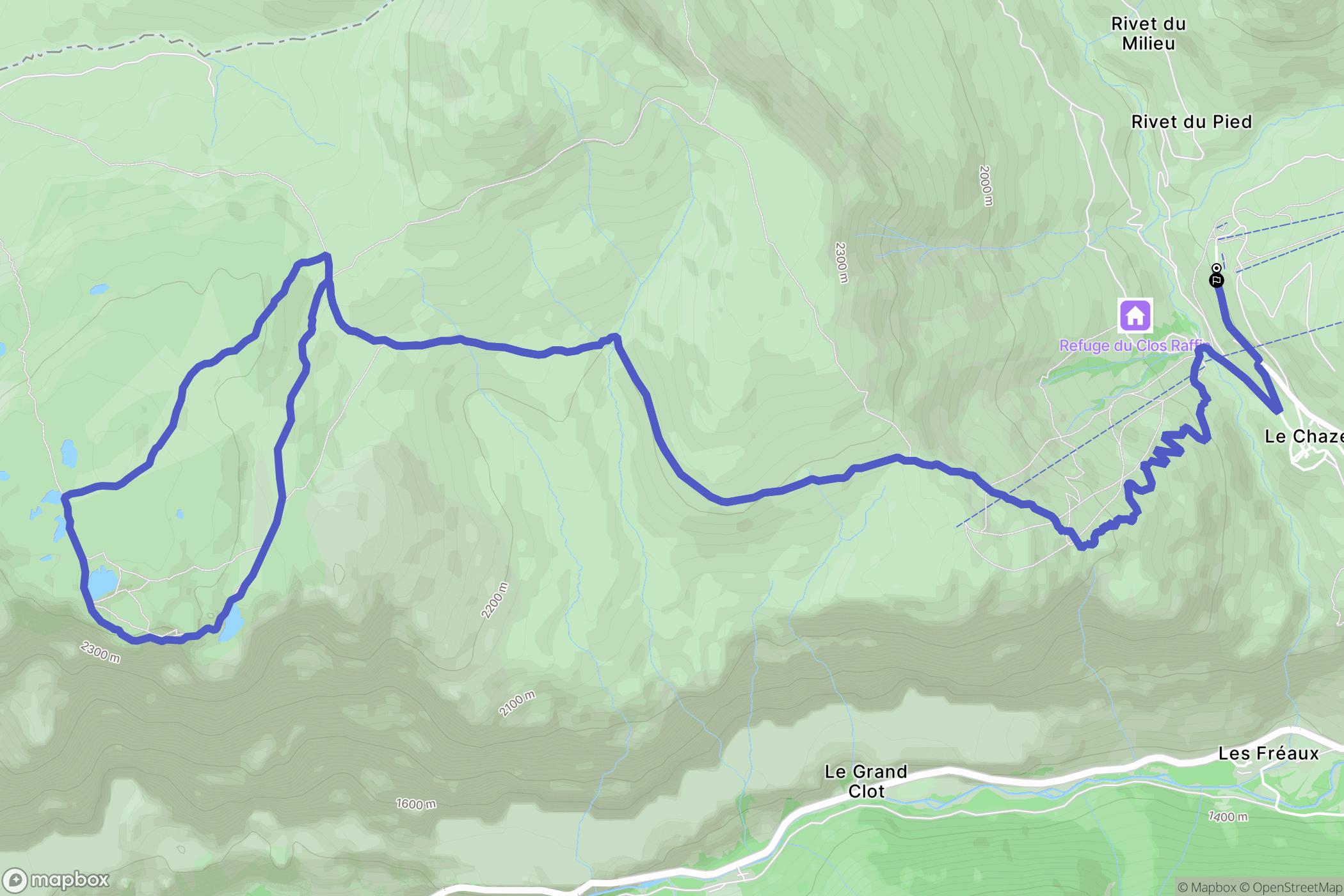 Le Chazelet, La Grave: routekaart voor buitenactiviteiten - France