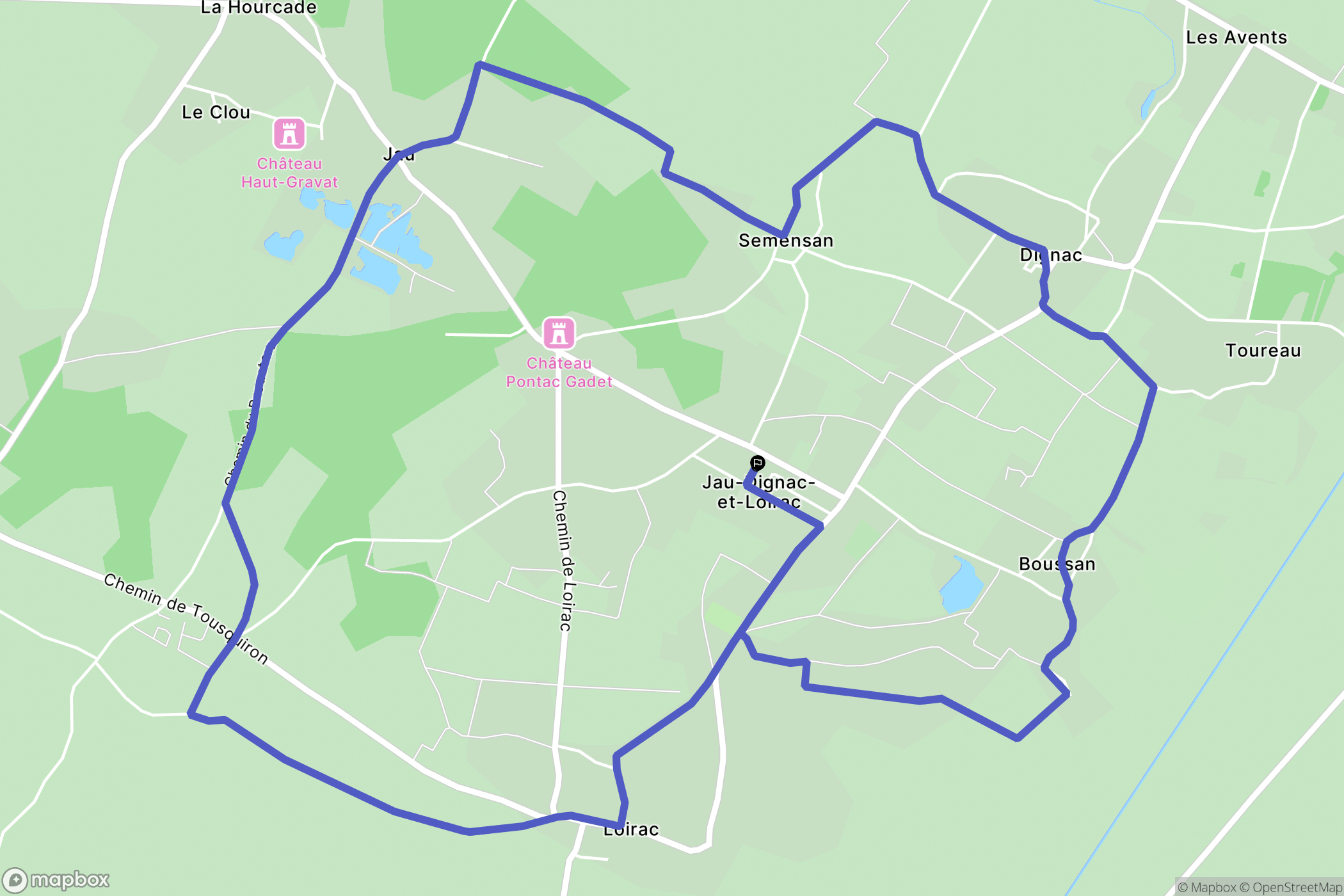 Jau-Dignac-Et-Loirac : carte du parcours de randonnée - France