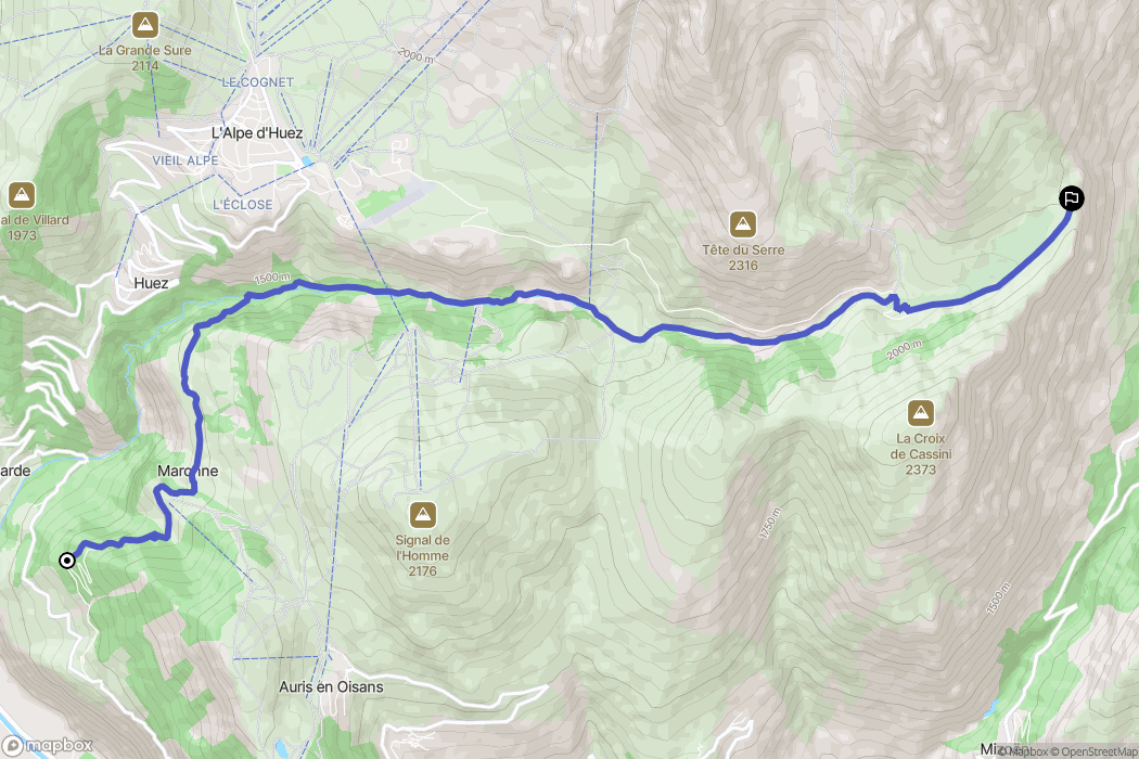 La Carte d'Haute, La Garde : carte du parcours de randonnée - France