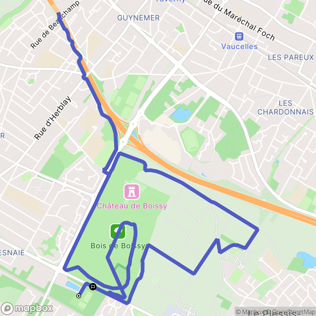 Bassin de Boissy : carte du parcours de randonnée - France