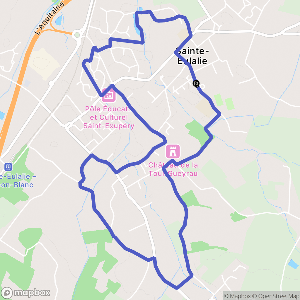 Sainte-Eulalie : carte du parcours de randonnée - France