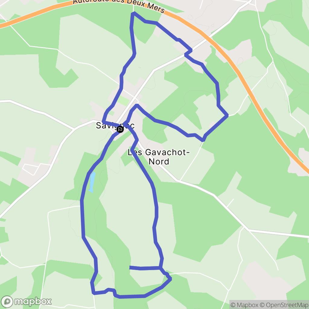 Savignac : carte du parcours de randonnée - France